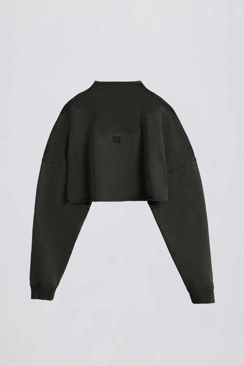 Acid Wash Cropped Sweatshirt in Ash