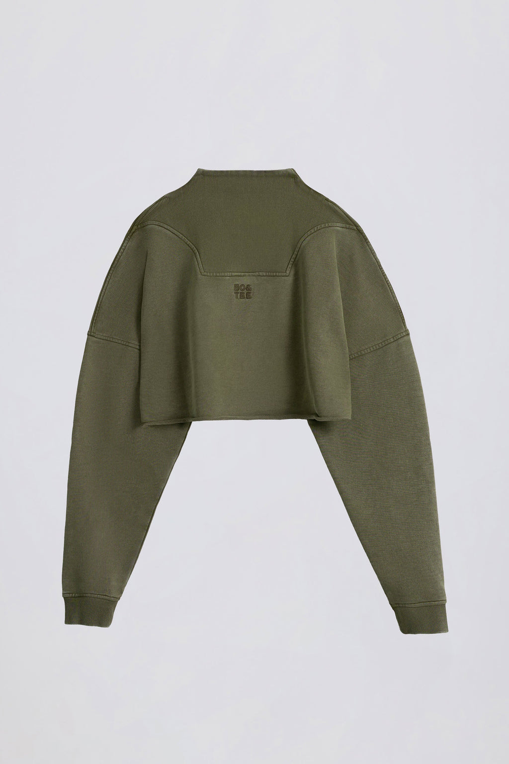 Acid Wash Cropped Sweatshirt in Light Green