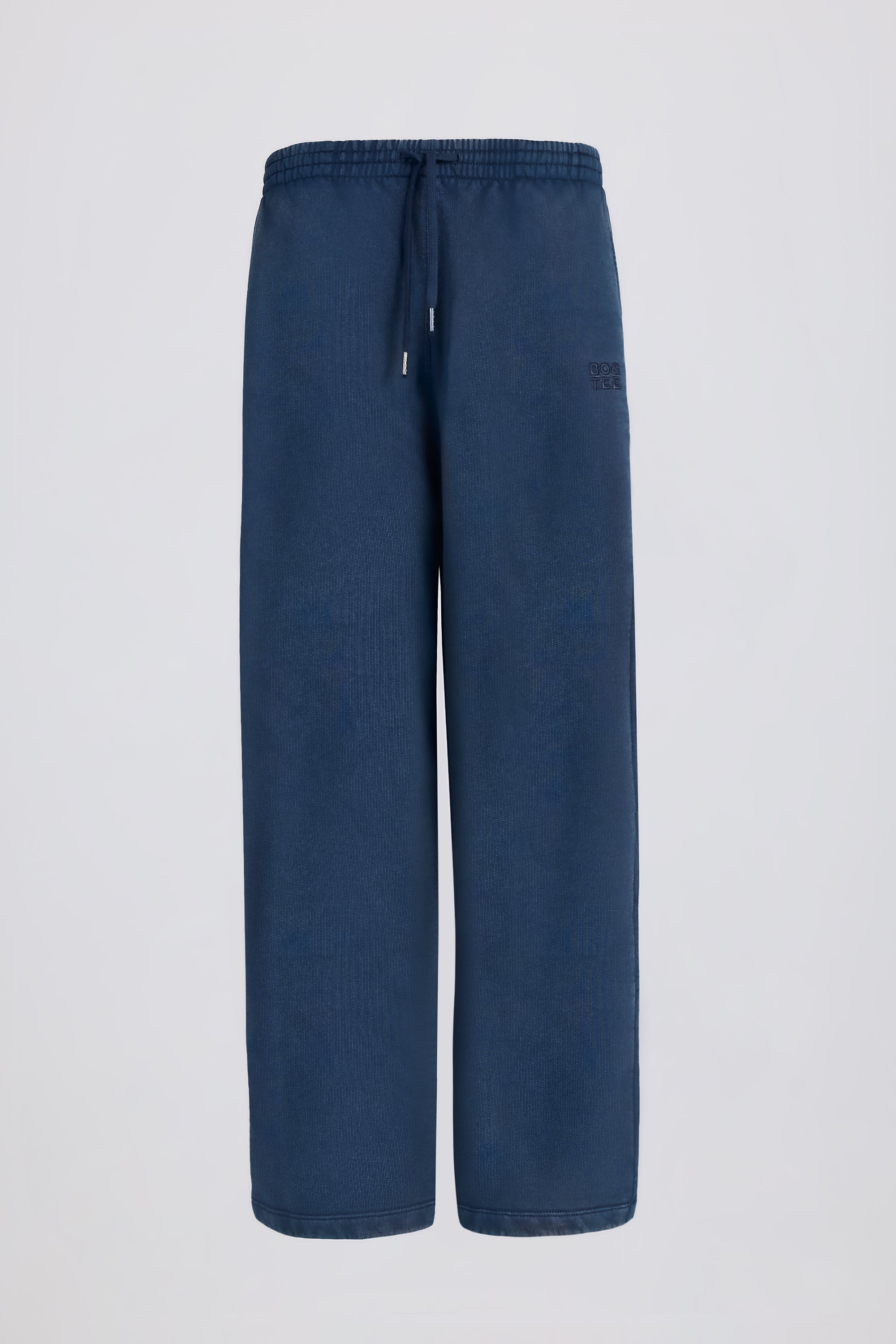 Acid Wash Wide-Leg Joggers in Blue