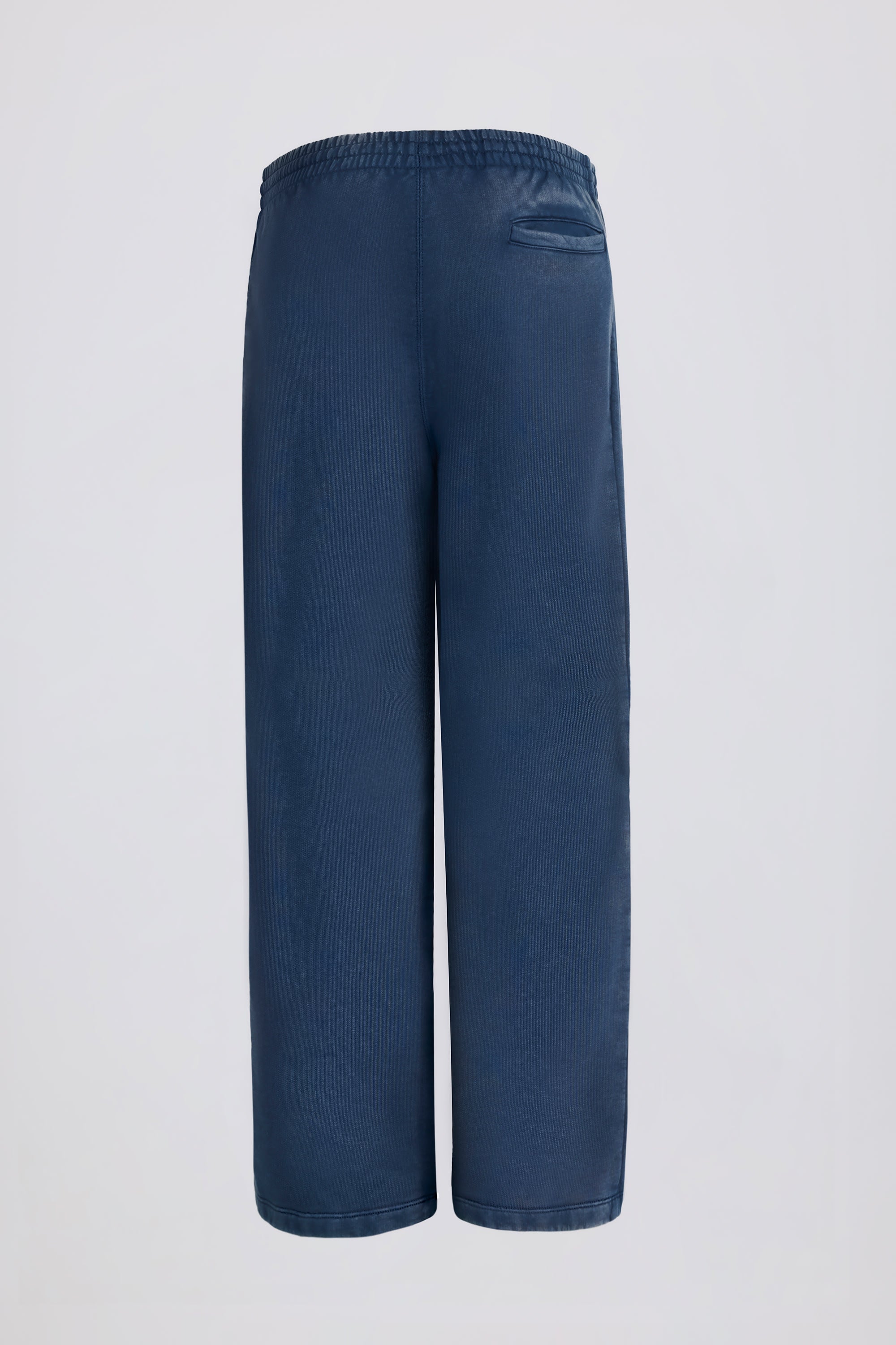 Acid Wash Wide-Leg Joggers in Blue