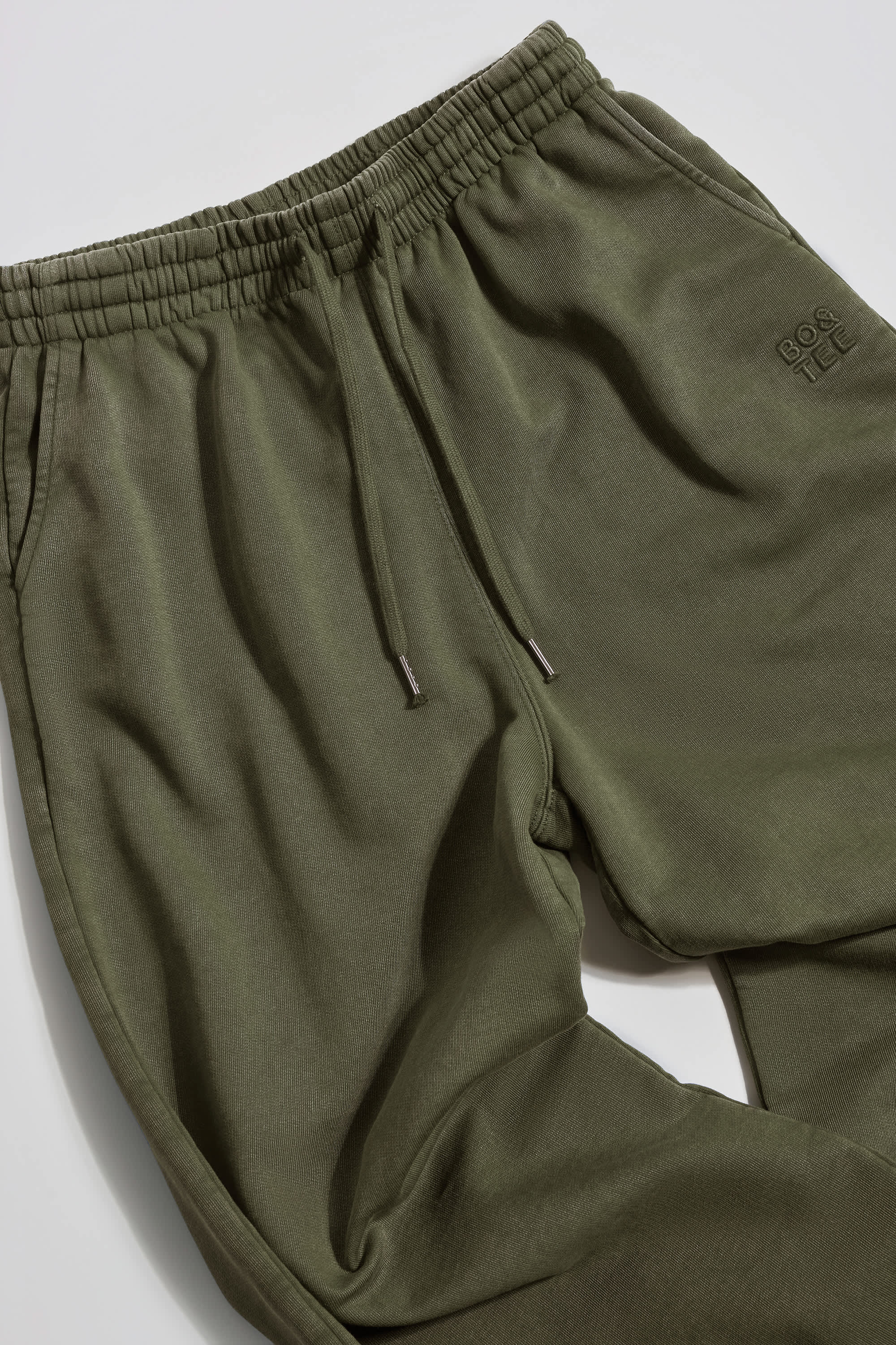 Acid Wash Wide-Leg Joggers in Light Green